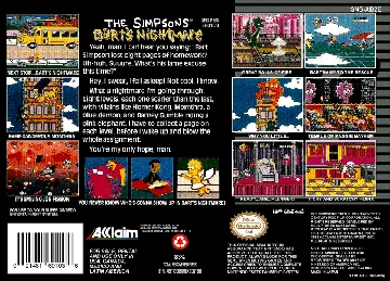 Simpsons, The - Bart's Nightmare (USA) box cover back